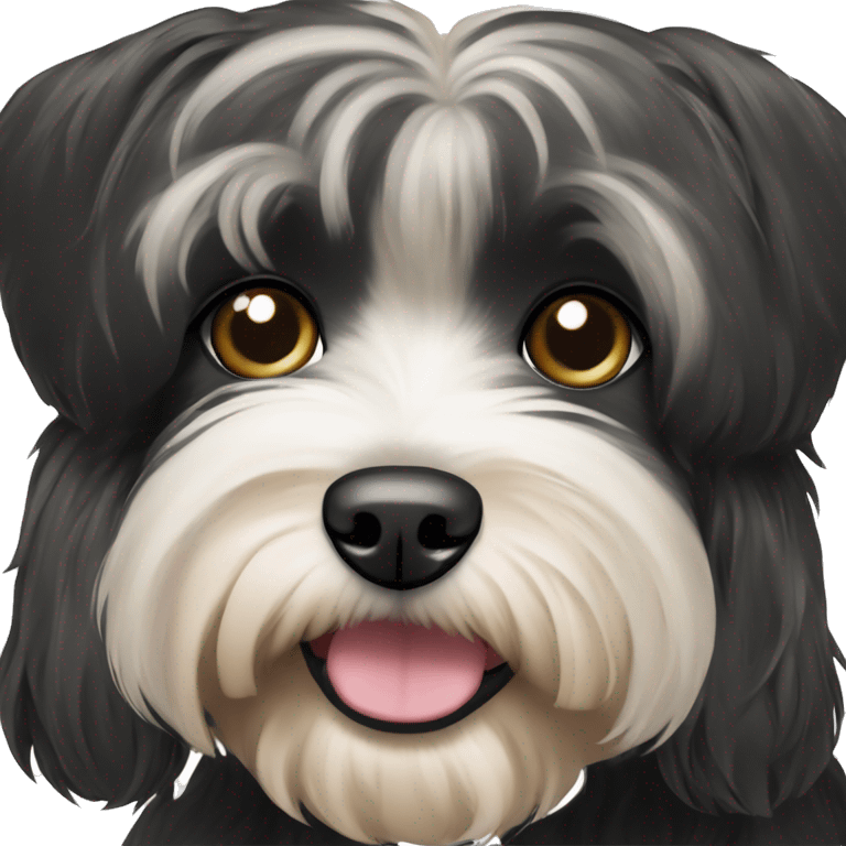 black havanese dog witha chain emoji