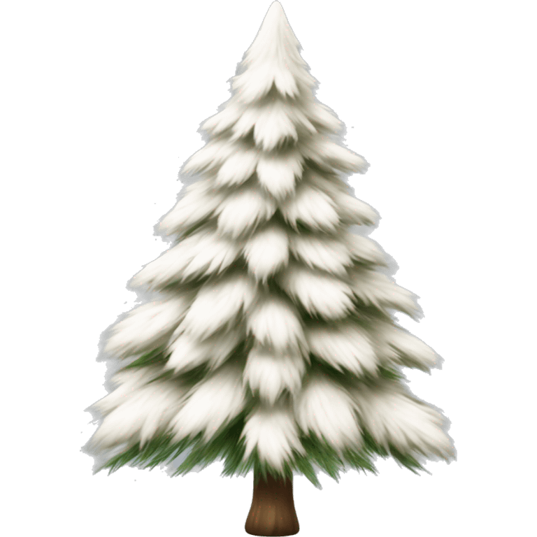 realistic isolated off white fur Christmas tree emoji