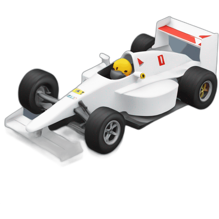 une voiture de course qui se serre d'une F1 comme rampe emoji