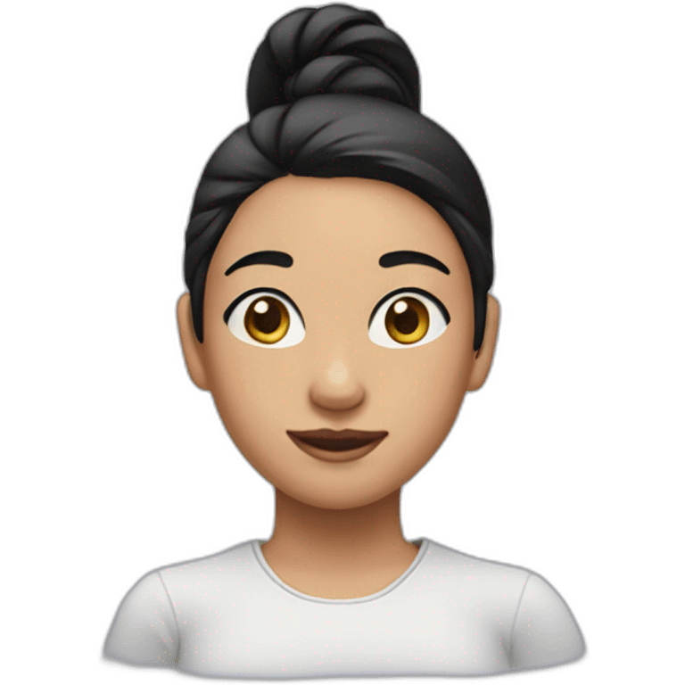 girl with black hair in a ponytail emoji