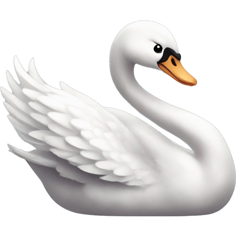 cute playful swan hea emoji