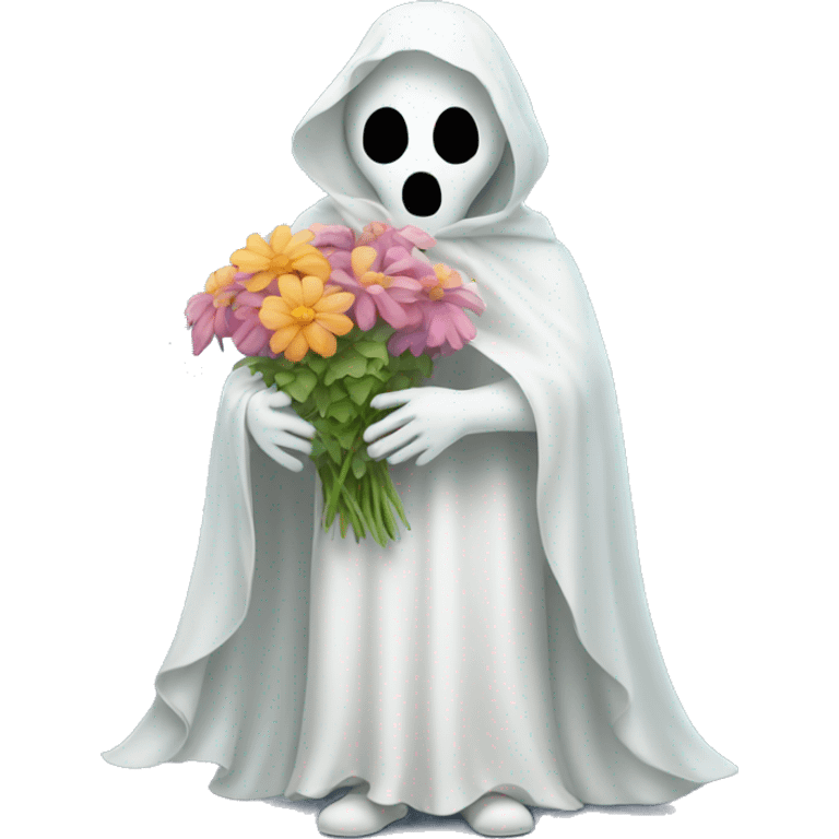 ghost holding flowers emoji