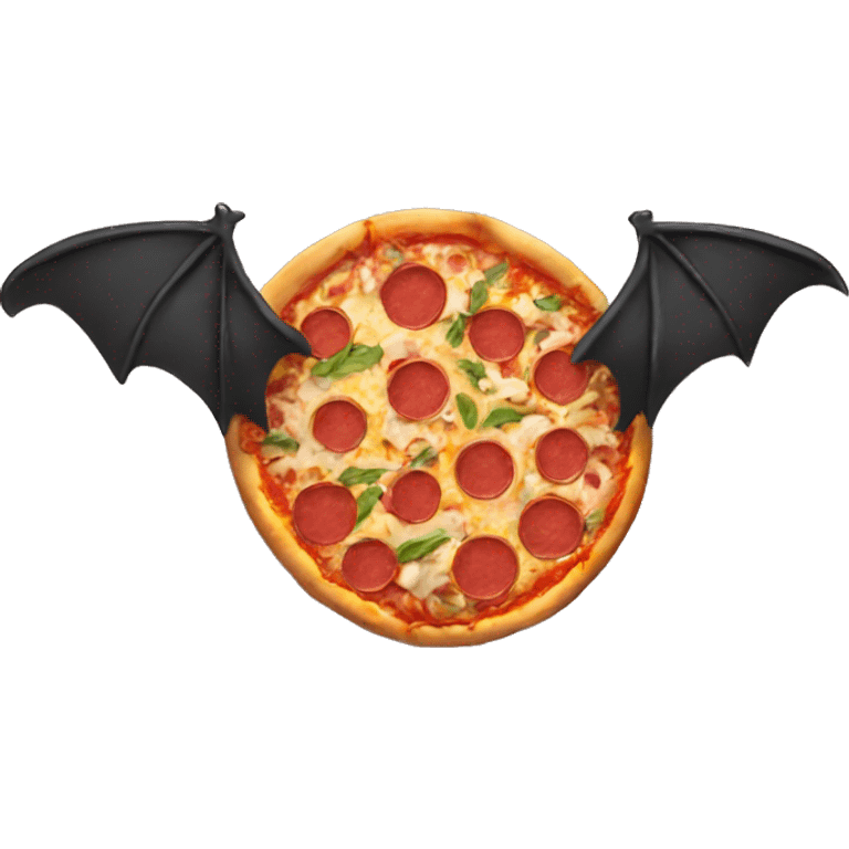 Pizza with bat wings emoji