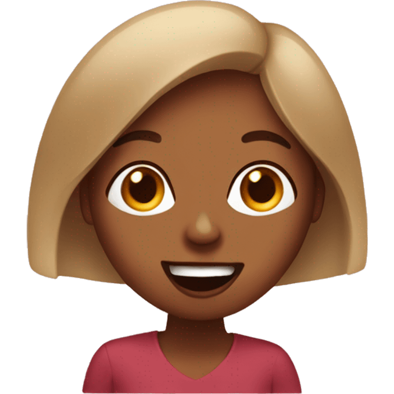 brown woman with tongue out emoji