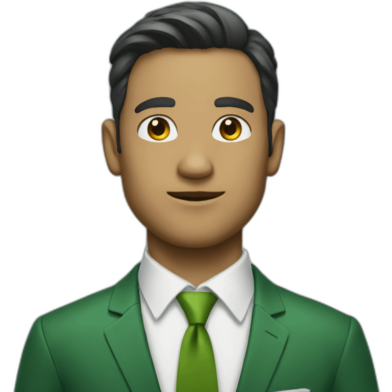 guy in green suit and tie emoji