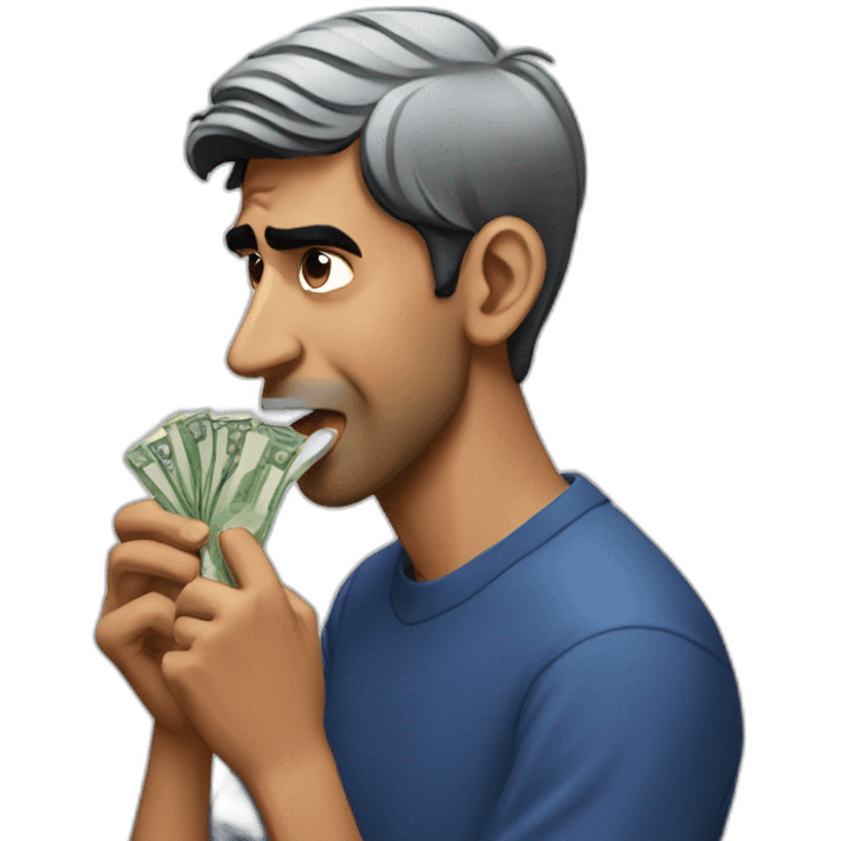 Rishi sunak eating money emoji