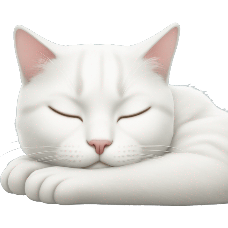 White cat sleeping emoji