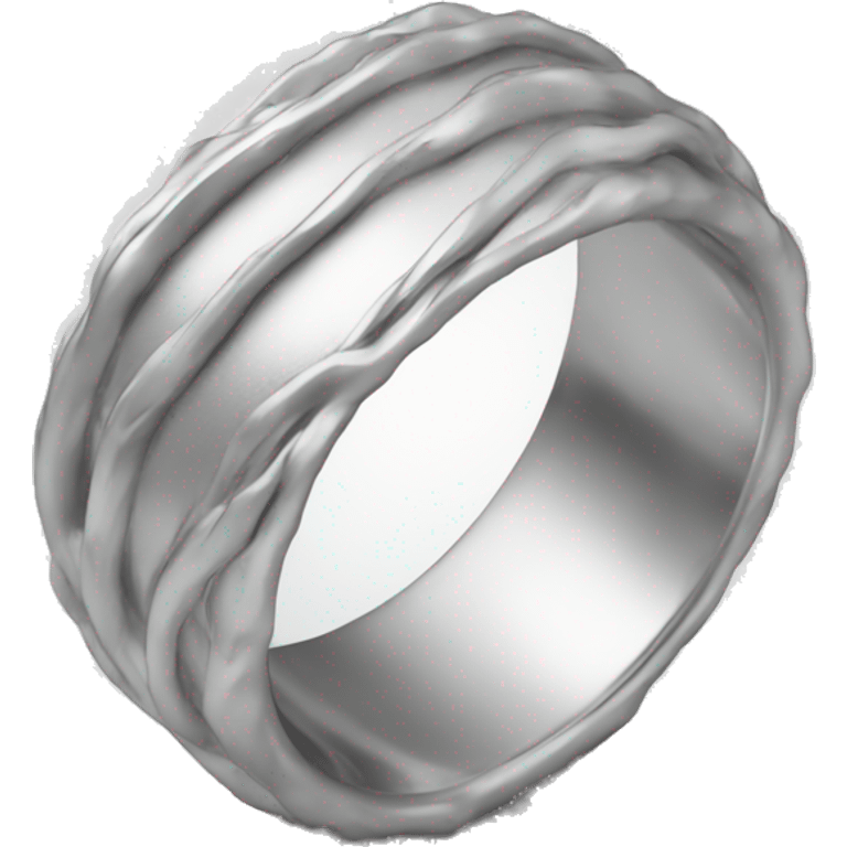 Light sculpted silver ring emoji