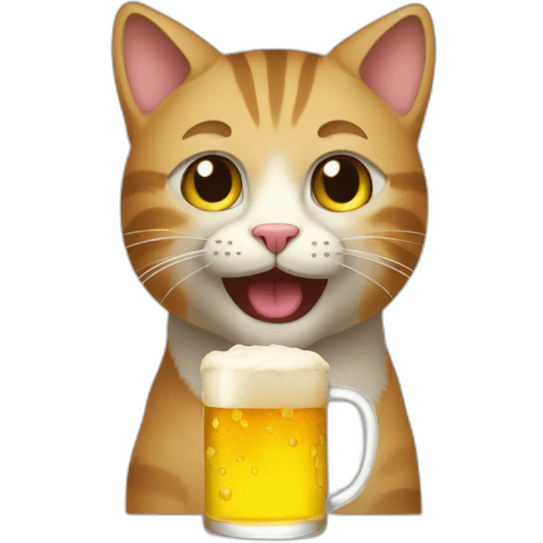 A cat drink beer emoji