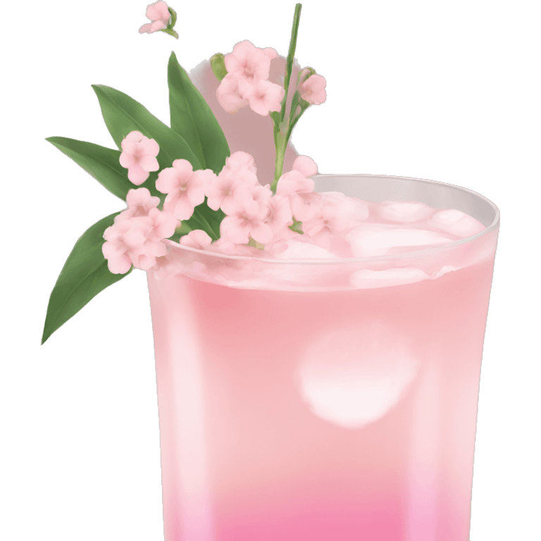 Cocktail with light pink flowers emoji