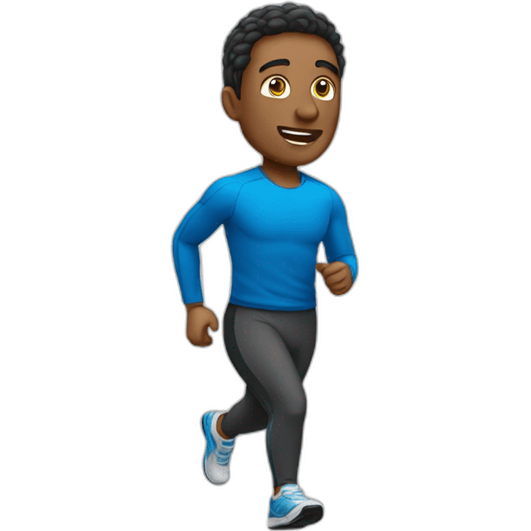 Runner man dressed with sport suit talking to the people emoji