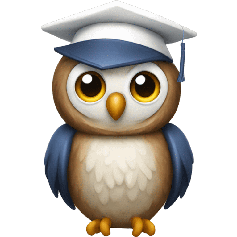 an owl in a scientific cap emoji