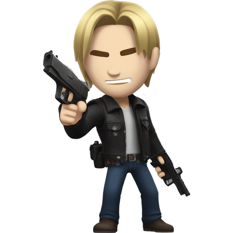 Emoji Leon kennedy with gun emoji