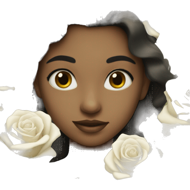 Girl with white Roses emoji