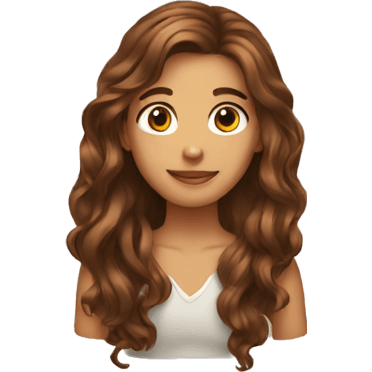 Brown long hair emoji