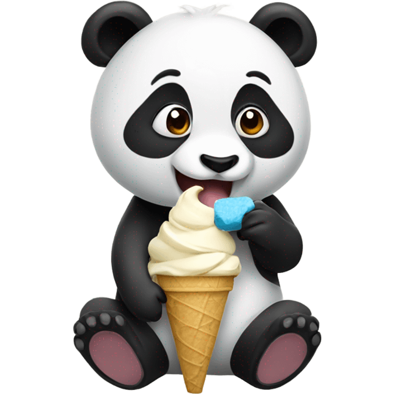 Panda eating ice cream emoji