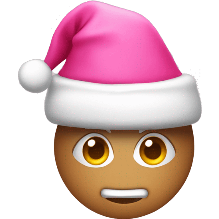 Pink heart with Santa hat emoji