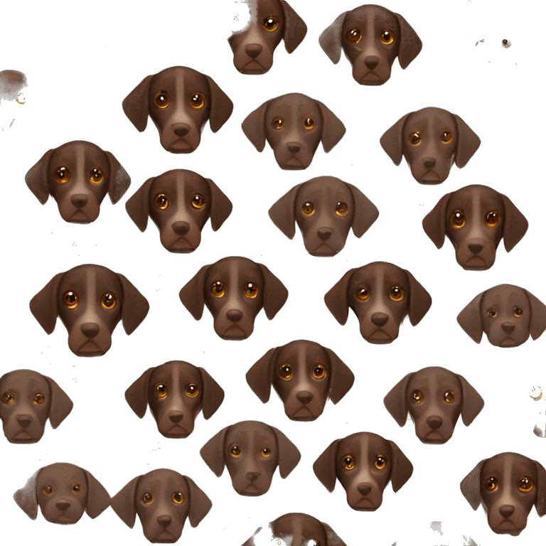 brown gsp dog French Pointer, dark brown roan with eyes, dark brown fur emoji