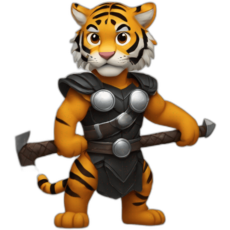 Tiger holding Thor's axe  emoji