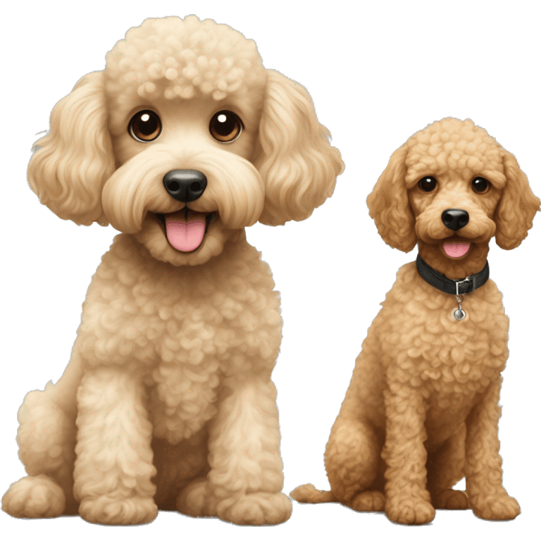 Poodle puppy and a cockerpoo puppy  emoji