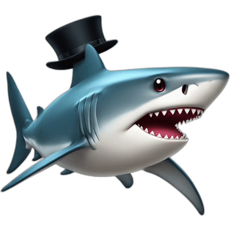 Shark with a top hat emoji