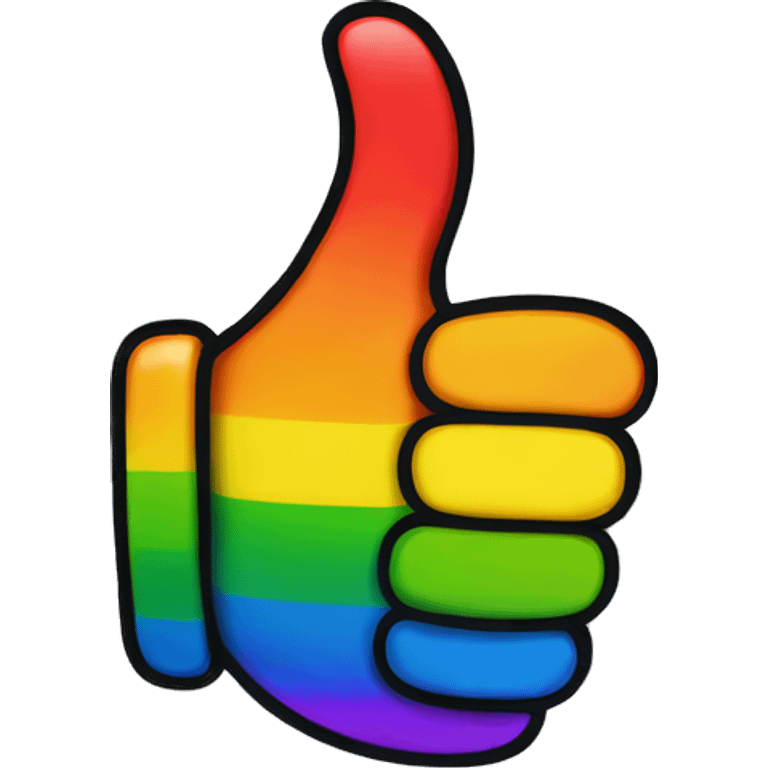 Rainbow thumbs up emoji