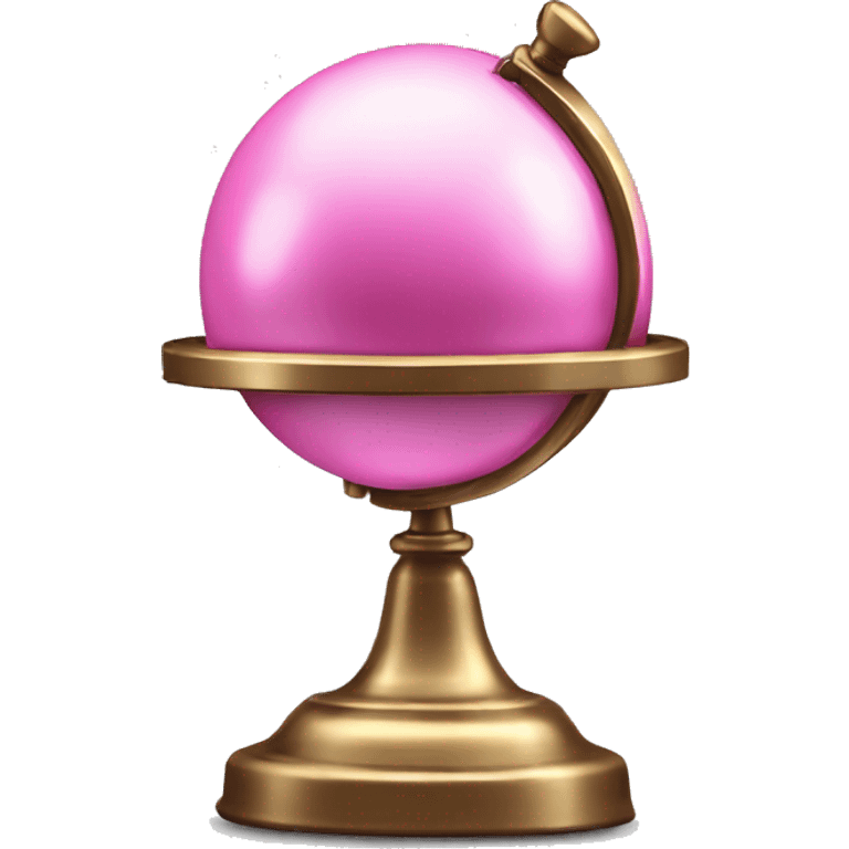 Realistic single metallic pink globe bell. emoji