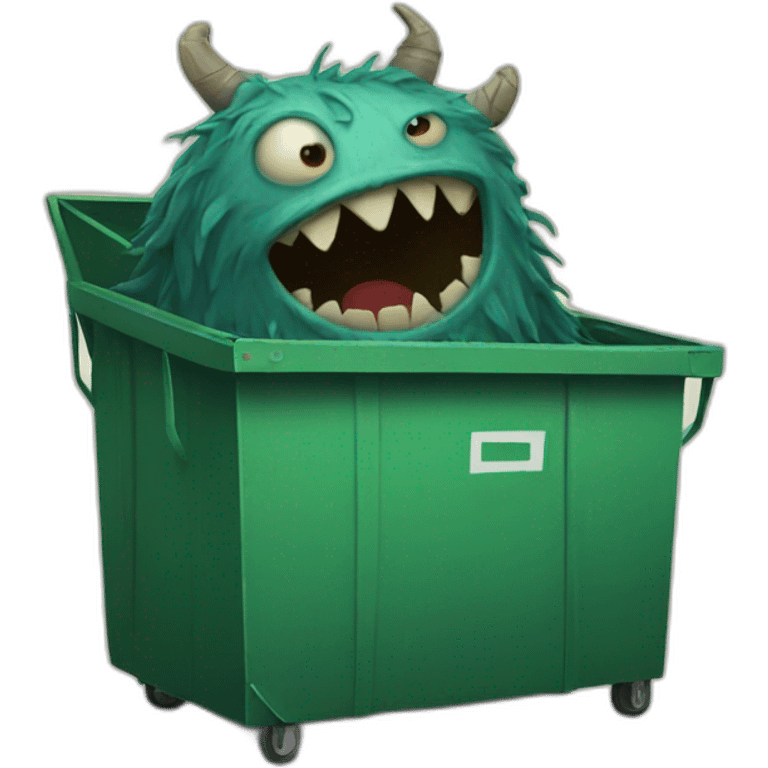 A monster in a dumpster emoji