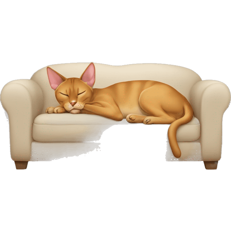 Chausie cat sleeping on sofa  emoji