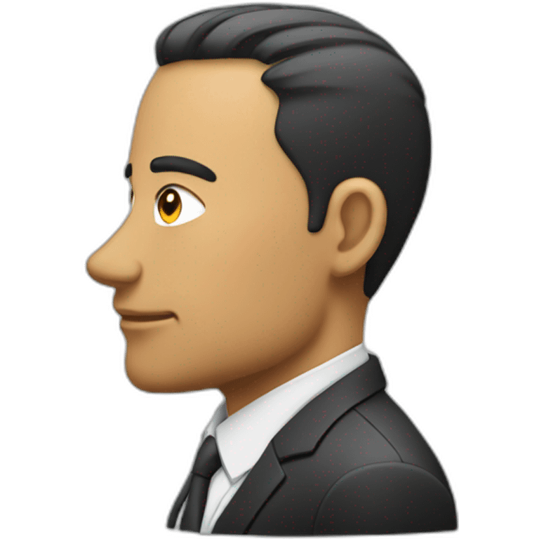 man in suit looking to the right (side view) emoji