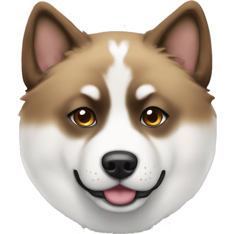 japanies akita iny fully white with brown eyes emoji