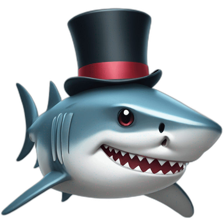 Shark with a top hat emoji