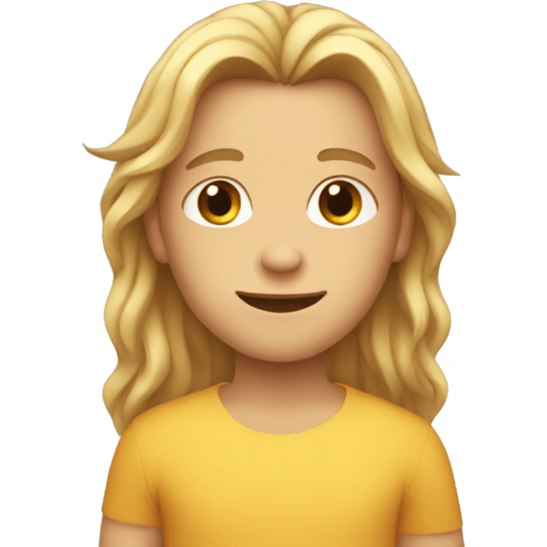 Healthy boy with long hair emoji