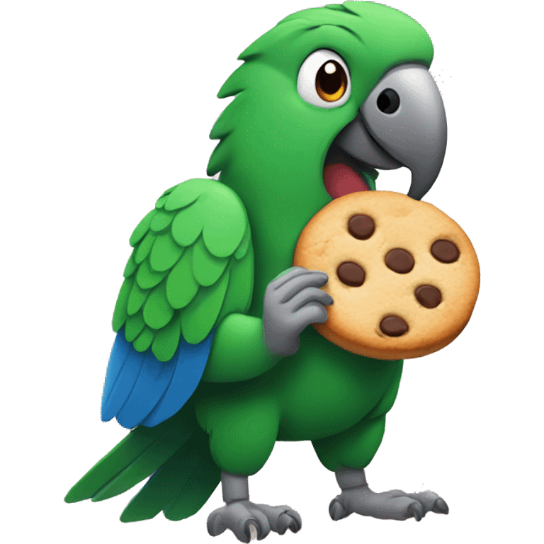 parrot eating cookie  emoji