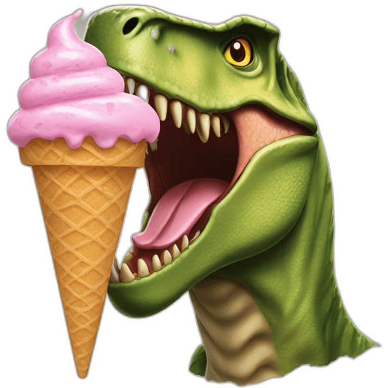 T rex eet ice cream  emoji