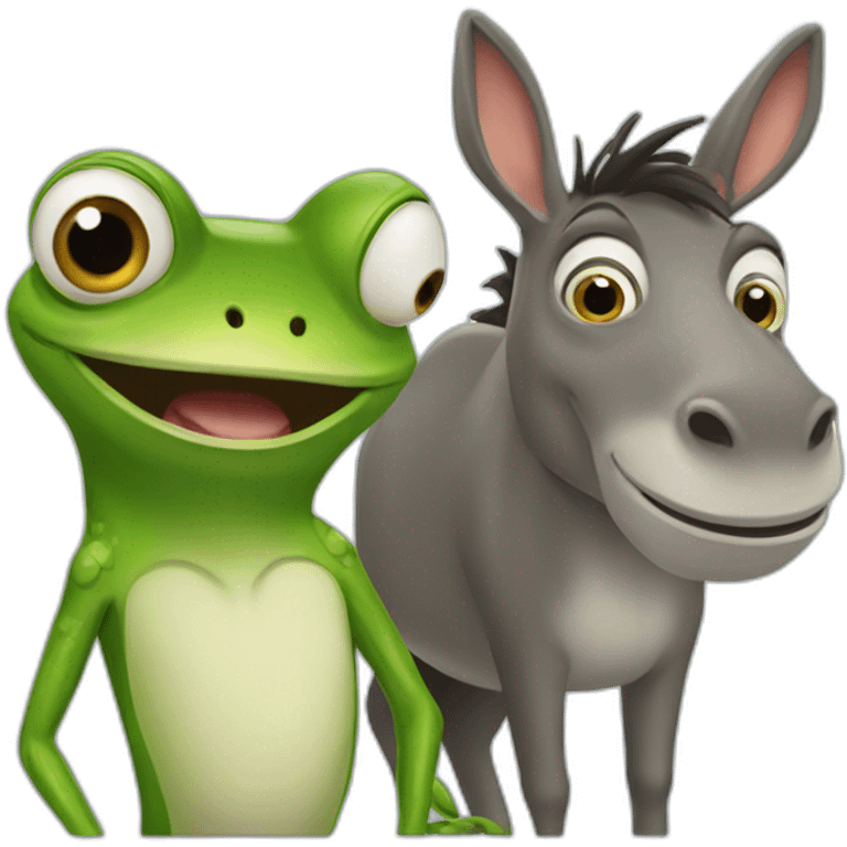 a frog and a donkey surprised emoji