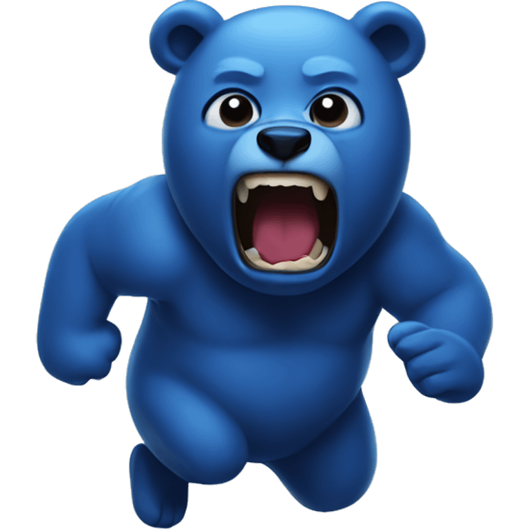 Blueberry bear running scared emoji