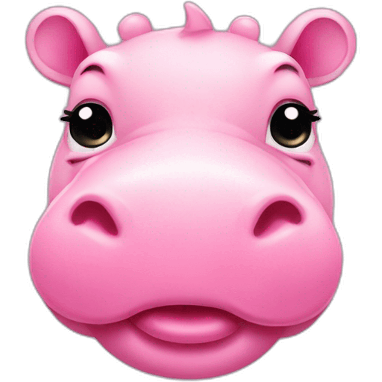 cute pink hippo showing his tongue emoji