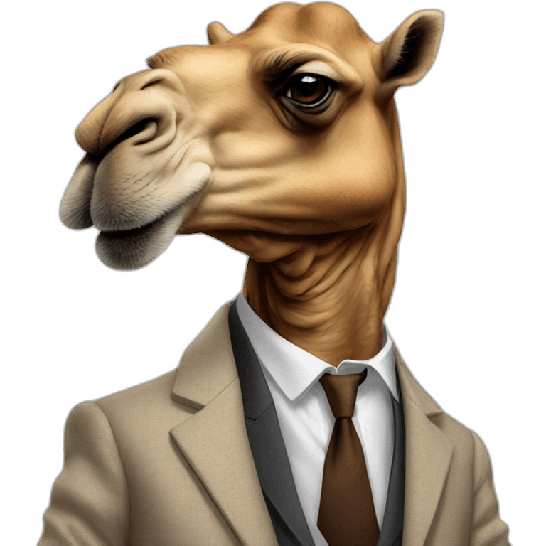 camel in suit smoking a cigarette emoji