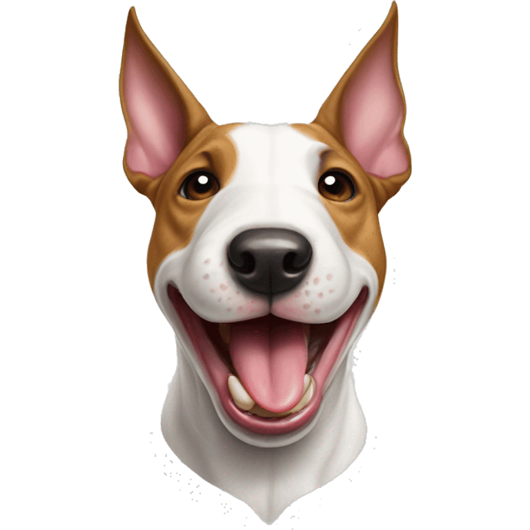 Bull terrier with shown tongue emoji