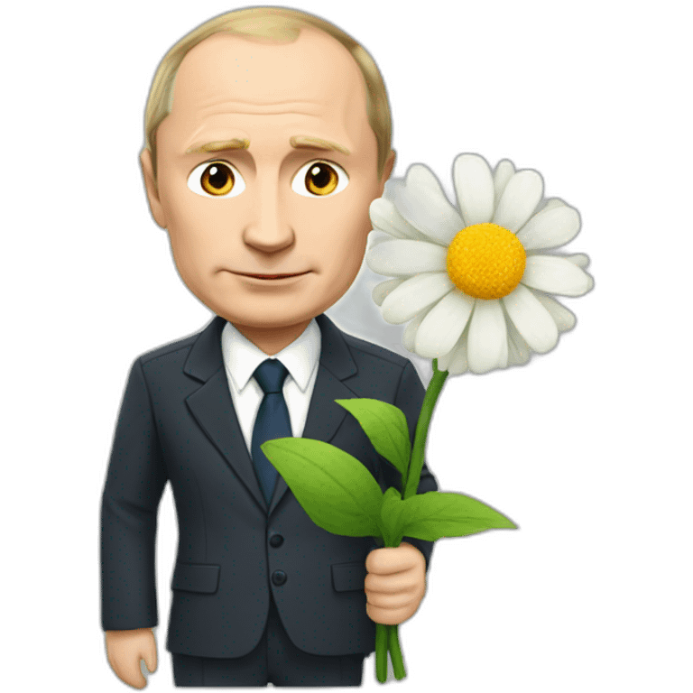 Putin hold a flower emoji