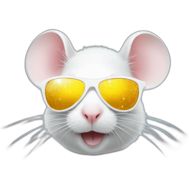 white rat in sunglasses sparkles emoji