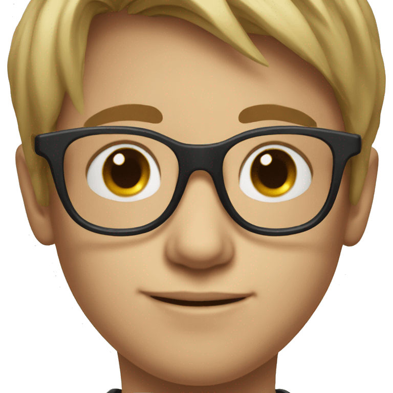 realistic portrait of boy with glasses emoji