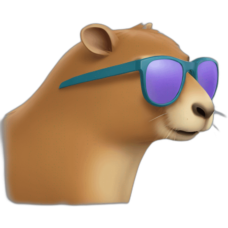 capybara sunglasses side-view emoji