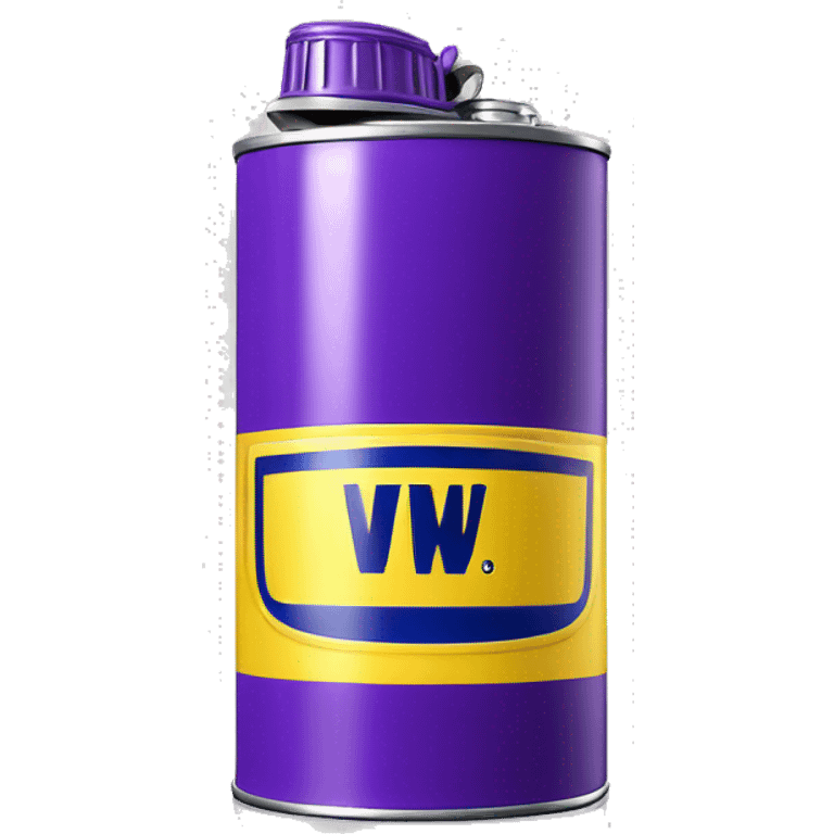 Realistic metallic purple oil can of WD40 isolated.  emoji