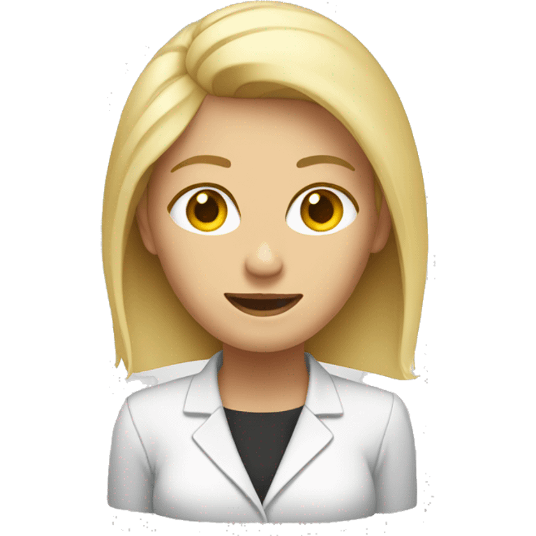 blonde female behind a computer emoji