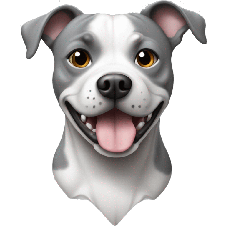 Staffie dog grey and White  emoji