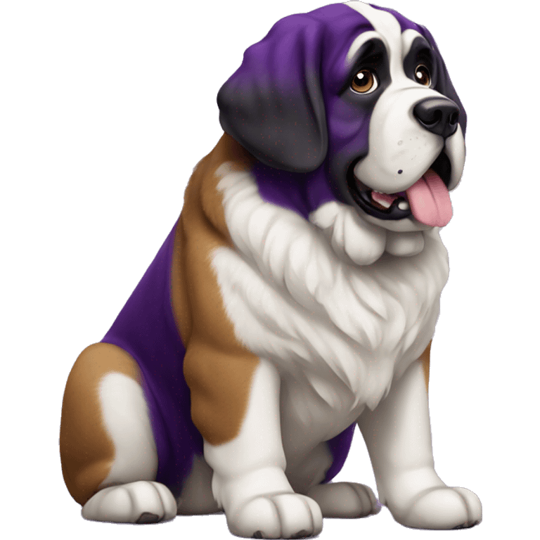 A St Bernard dog with a deep purple coat emoji