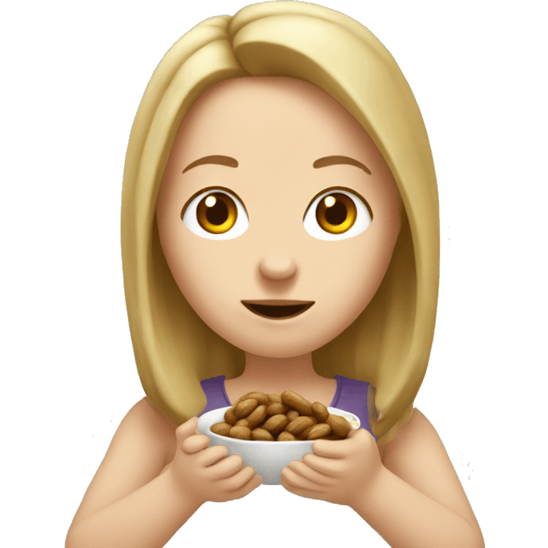 White Girl eating boiled peanuts  emoji