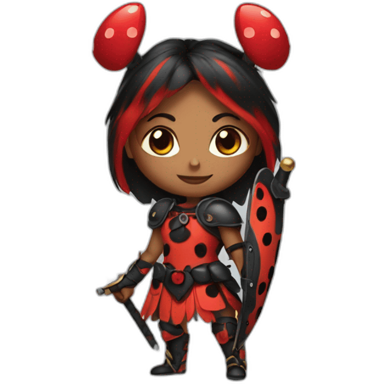 a warrior lady ladybug emoji